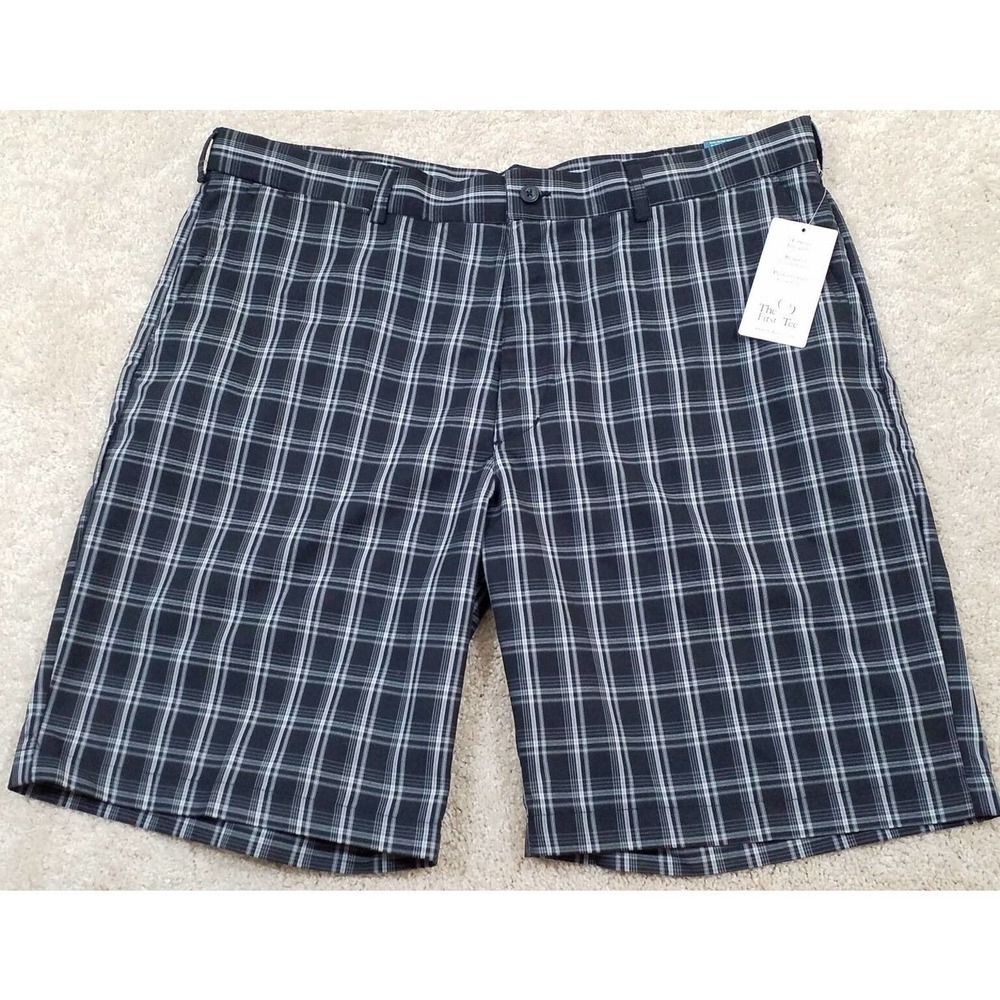 PGA Tour--Men's Size 40W--White/Black Plaid Golf Shorts Easy Care NWT $60.00